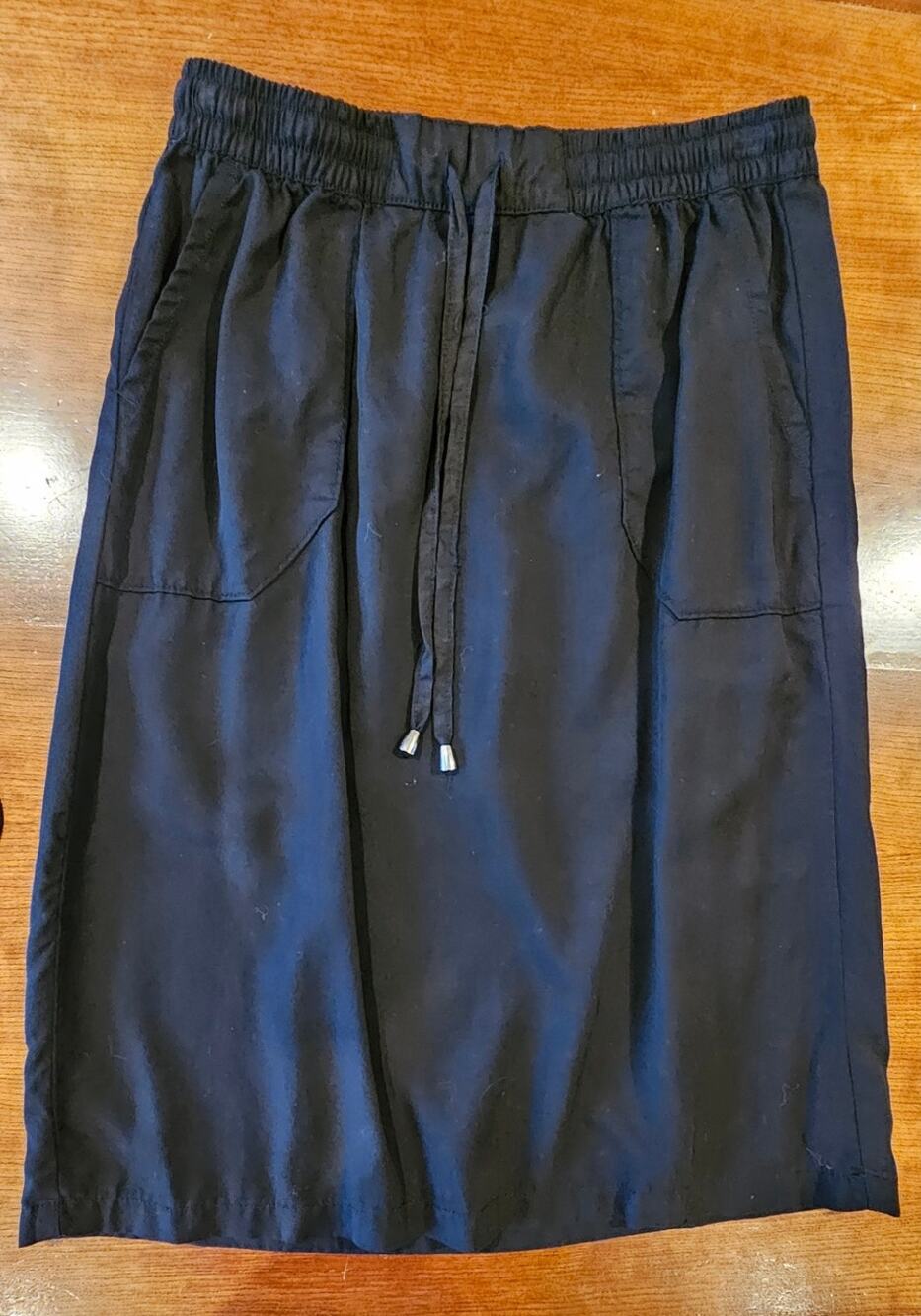 Esteez Black Skirt Modest A-Line Knee Length 100% Tencel Savannah Sz S